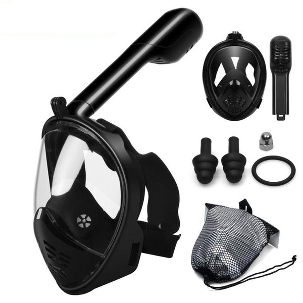 Hot Sale Scuba For GoPro Camera Snorkel Mask Underwater Anti Fog Full Face Snorkeling Diving Mask With Anti-skid Ring Snorkel